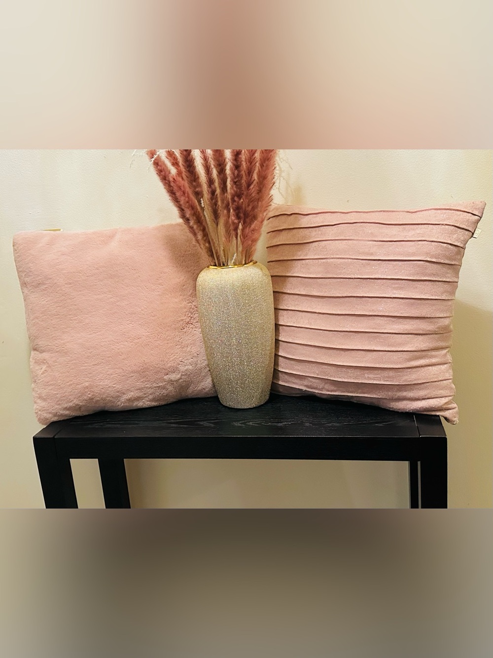 Two Plush Blush Decorative Throw Pillows - Soft Home Bedding